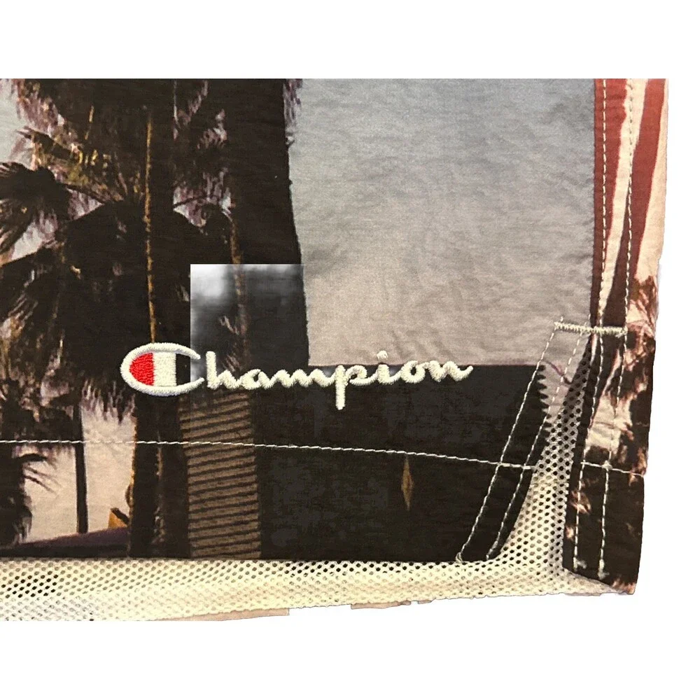 NWT Champion Swim Shorts Palm Tree Print Men's Medium 5
